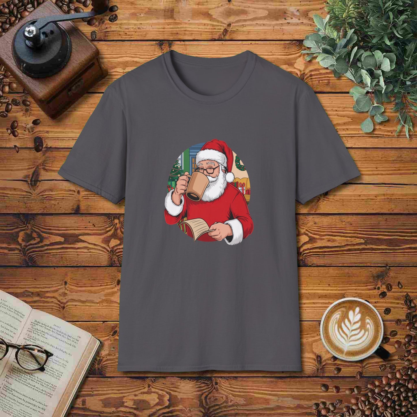 Santa Drinking Coffee