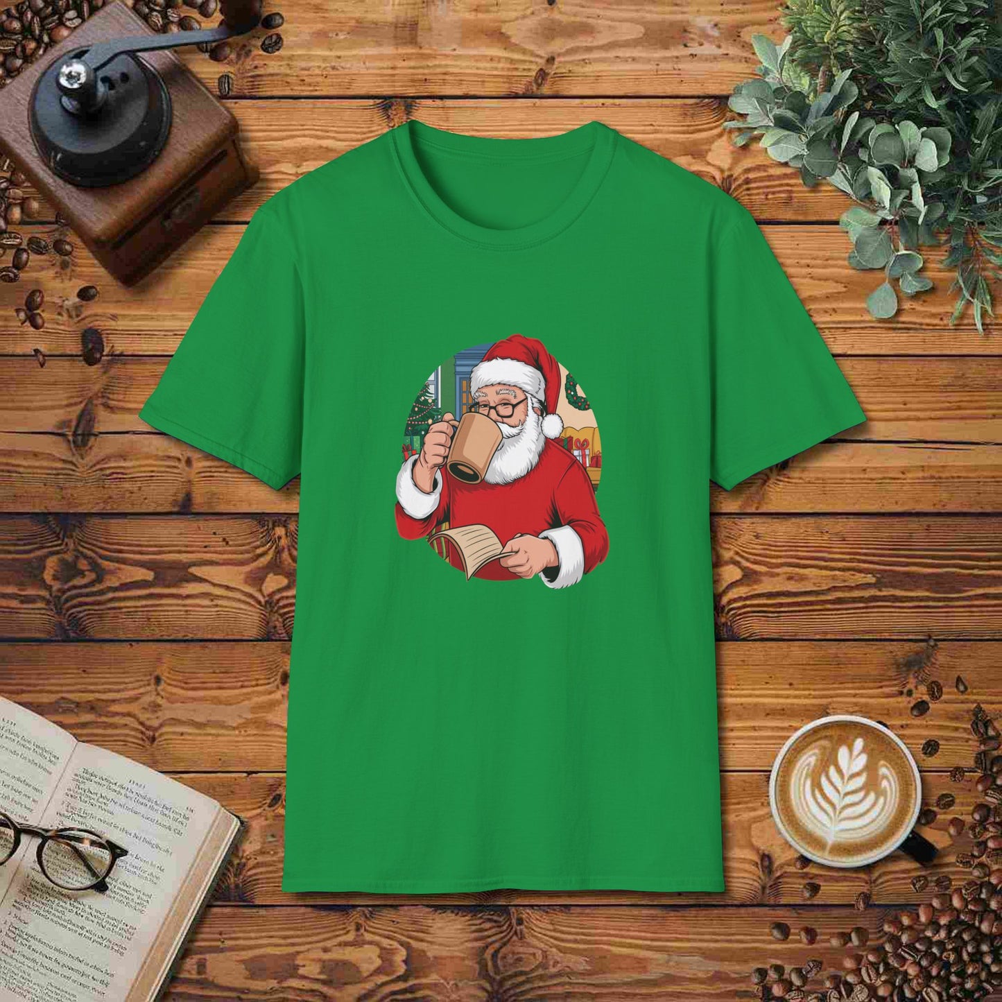 Santa Drinking Coffee