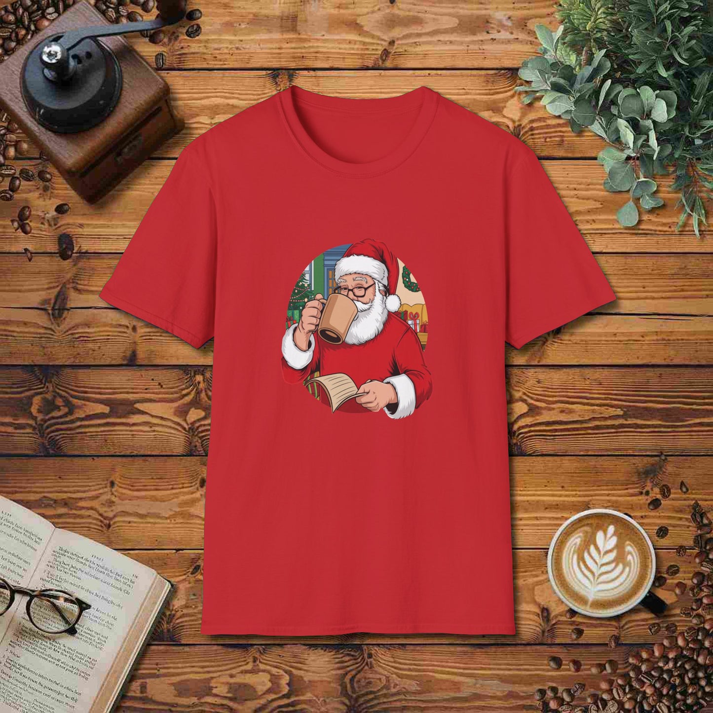 Santa Drinking Coffee