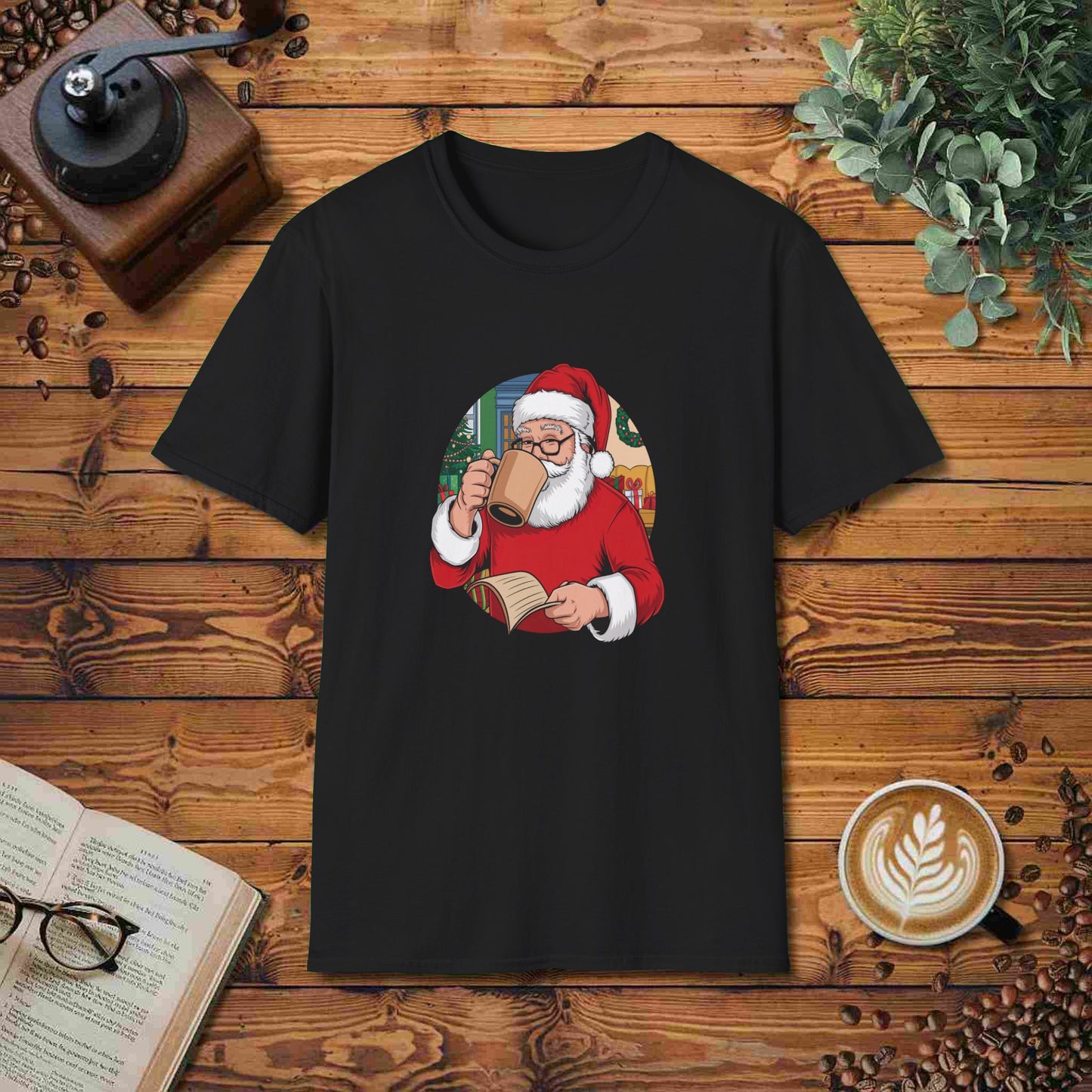Santa Drinking Coffee