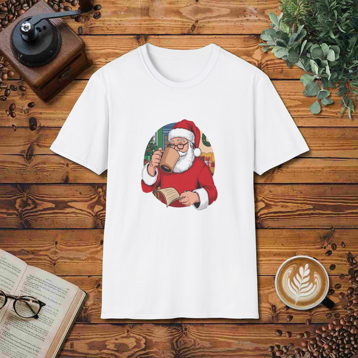 Santa Drinking Coffee