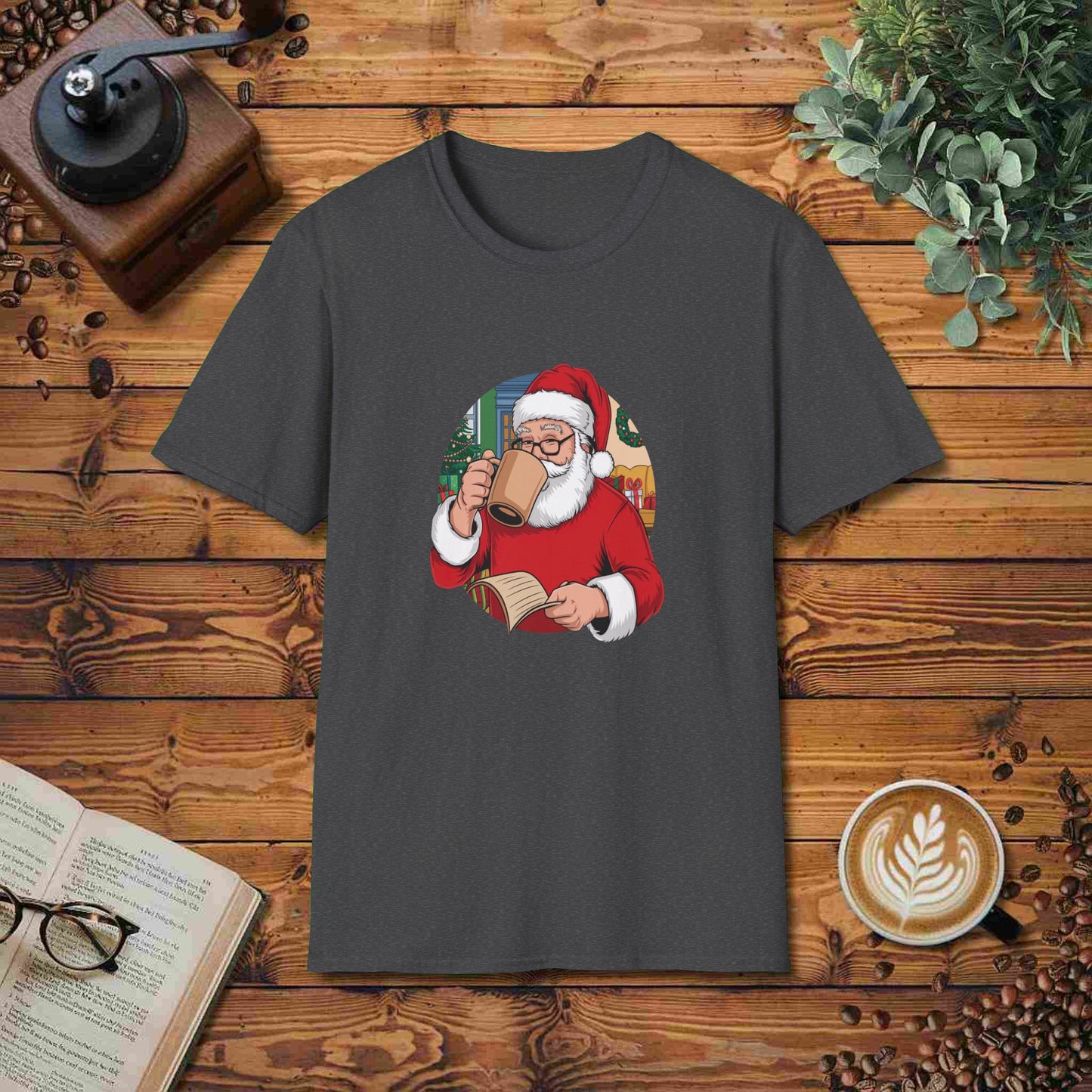 Santa Drinking Coffee