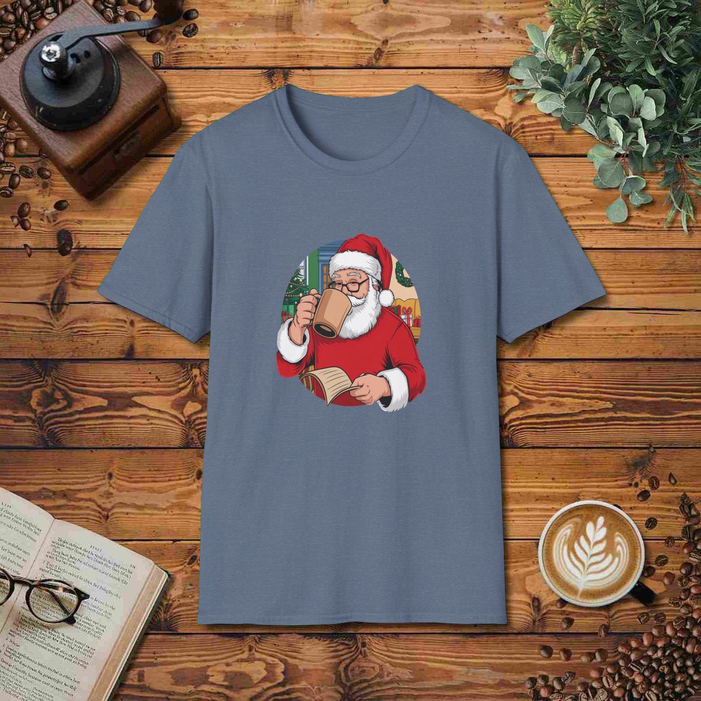 Santa Drinking Coffee